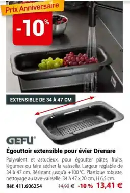 Mathon GEFU Égouttoir extensible pour évier Drenare offre