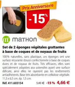 Mathon MATHON Set de 2 éponges végétales grattantes offre