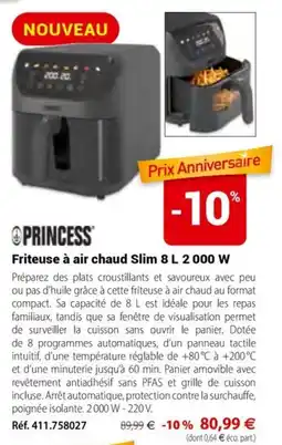 Mathon PRINCESS Friteuse à air chaud Slim 8 L 2 000 W offre