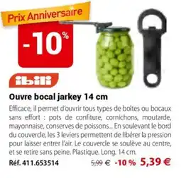 Mathon ibili Ouvre bocal jarkey 14 cm offre