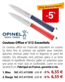 Mathon OPINEL Couteau Office n°312 Essentiels offre