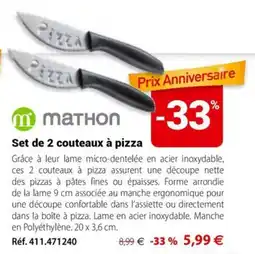 Mathon MATHON Set de 2 couteaux à pizza offre