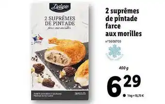 Lidl 2 Suprêmes De Pintade Farce Aux Morilles Deluxe offre