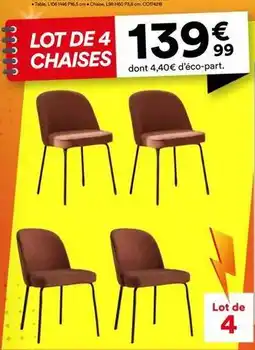 BUT Lot de 4 chaises offre