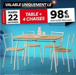 BUT Table + 4 chaises offre