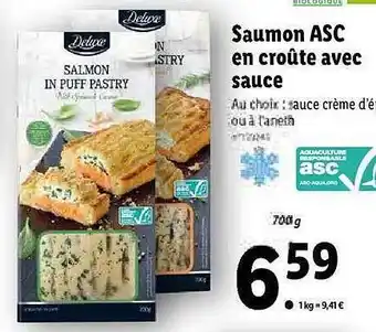 Lidl Saumon Asc En Croûte Avec Sauce Deluxe offre