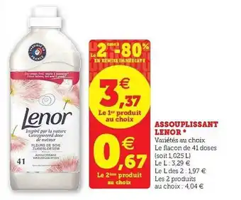 Hyper U Lenor assouplissant 1L offre