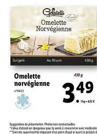 Lidl Omelette Norvégienne Gelatelli offre