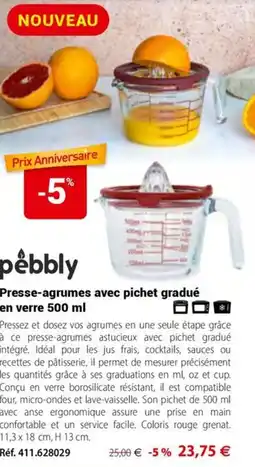 Mathon pebbly Presse-agrumes avec pichet gradué en verre 500 ml offre