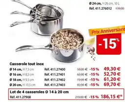 Mathon Casserole tout inox offre