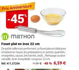 Mathon mathon Fouet plat en inox 22 cm offre
