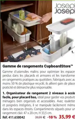 Mathon Joseph Joseph Organisateur de rangement 2 niveaux offre