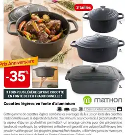 Mathon MATHON Cocottes légères en fonte d'aluminium offre