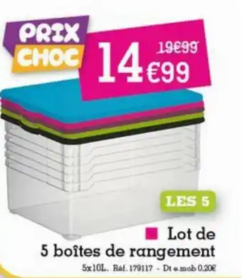 Kandy Lot de 5 boîtes de rangement offre