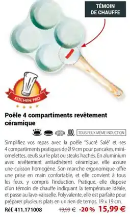 Mathon KITCHEN PRO Poêle 4 compartiments revêtement céramique offre