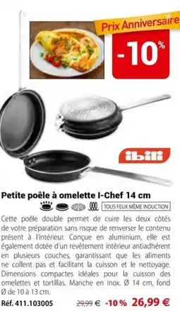Mathon ibili Petite poêle à omelette l-Chef 14 cm offre
