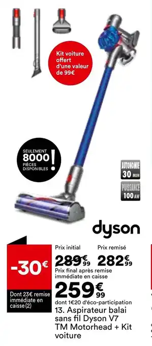 BUT Aspirateur balaios sans fil dyson V7 offre