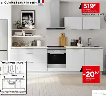 BUT Cuisine saga gris perle offre