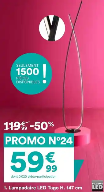 BUT Lampadaire LED tago offre