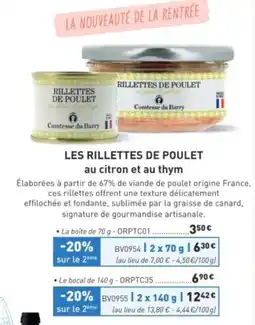 Comtesse du Barry Comtesse du Barry Rillettes de Poulet offre