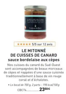 Comtesse du Barry Comtesse du Barry LE MITONNÉ DE CUISSES DE CANARD offre