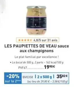 Comtesse du Barry Les Paupiettes de Veau offre