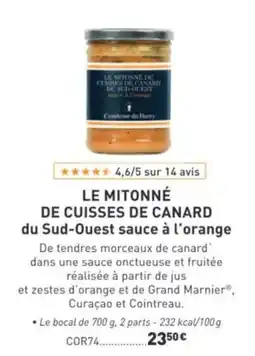 Comtesse du Barry Comtesse du Barry LE MITONNÉ DE CUISSES DE CANARD offre
