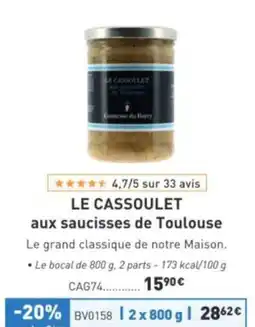 Comtesse du Barry LE CASSOULET aux saucisses de Toulouse offre