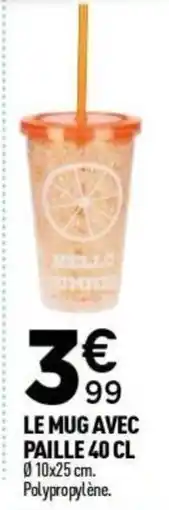 Centrakor LE MUG AVEC PAILLE offre