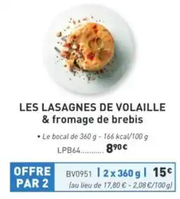 Comtesse du Barry LES LASAGNES DE VOLAILLE & fromage de brebis offre