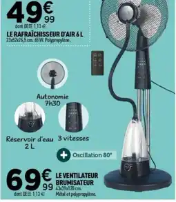 Centrakor Le ventilateur brumisateur offre