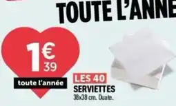 Centrakor LES 40 SERVIETTES offre