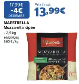 Costco Maestrella Mozzarella râpée offre
