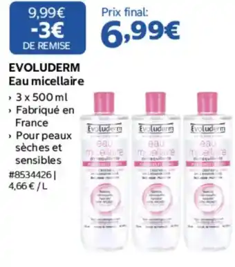 Costco EVOLUDERM Eau micellaire offre