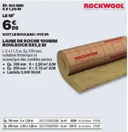 Brico Dépôt ROCKWOOL Laine de roche 100MM offre