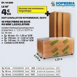 Brico Dépôt SOPREMA 10 PNX FIBRE DE BOIS offre