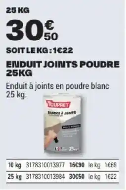 Brico Dépôt TOUPRET Enduit joints poudre offre