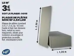 Brico Dépôt PLAQUE DE PLÂTRE BA10 offre