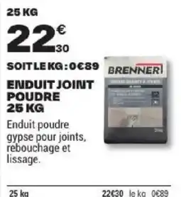 Brico Dépôt BRENNER Enduit joint poudre offre