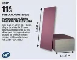 Brico Dépôt Plaque de plâtre ba13 feu nf offre