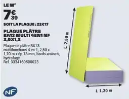 Brico Dépôt PLAQUE PLÂTRE BA13 MULTI 4EN1 NF offre