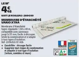 Brico Dépôt Isover Membrane d'étanchéité Vario Xtra offre