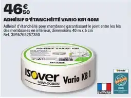 Brico Dépôt Isover Adhésif d'étanchéité Vario KB1 offre