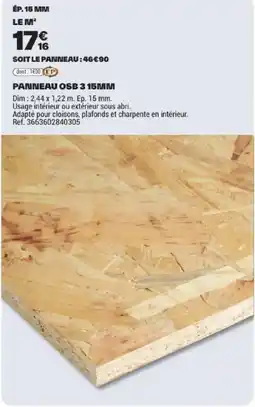 Brico Dépôt PANNEAU OSB 3 15MM offre