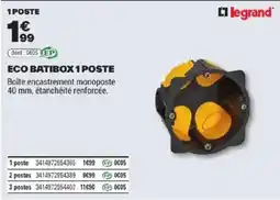 Brico Dépôt Legrand ECO BATIBOX 1 POSTE offre
