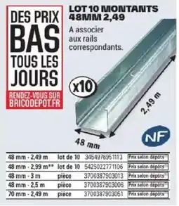 Brico Dépôt LOT 10 MONTANTS offre