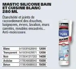 Brico Dépôt Rubson Mastic silicone bain et cuisine blanc offre