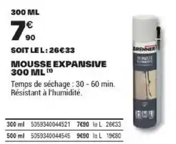 Brico Dépôt BRENNER MOUSSE EXPANSIVE offre