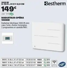 Brico Dépôt Bestherm Radiateur Opéra 1000W offre