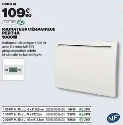 Brico Dépôt PERTHA Radiateur céramique offre